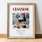 Cesanese – Italian Red Wine, Wine Bar Poster, in wooden frame leaning on the floor