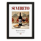 Suvereto – Italian Red Wine, Bodega Wall Decor, in sleek black frame