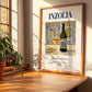 Inzolia – Italian White Wine, Bodega Poster, no-text version framed in wood