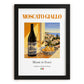 Moscato Giallo – Italian Dessert Wine, Bodega Wall Art, in sleek black frame
