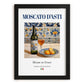 Moscato d'Asti – Italian Dessert Wine, Vineyard Terrace Wall Art, in sleek black frame