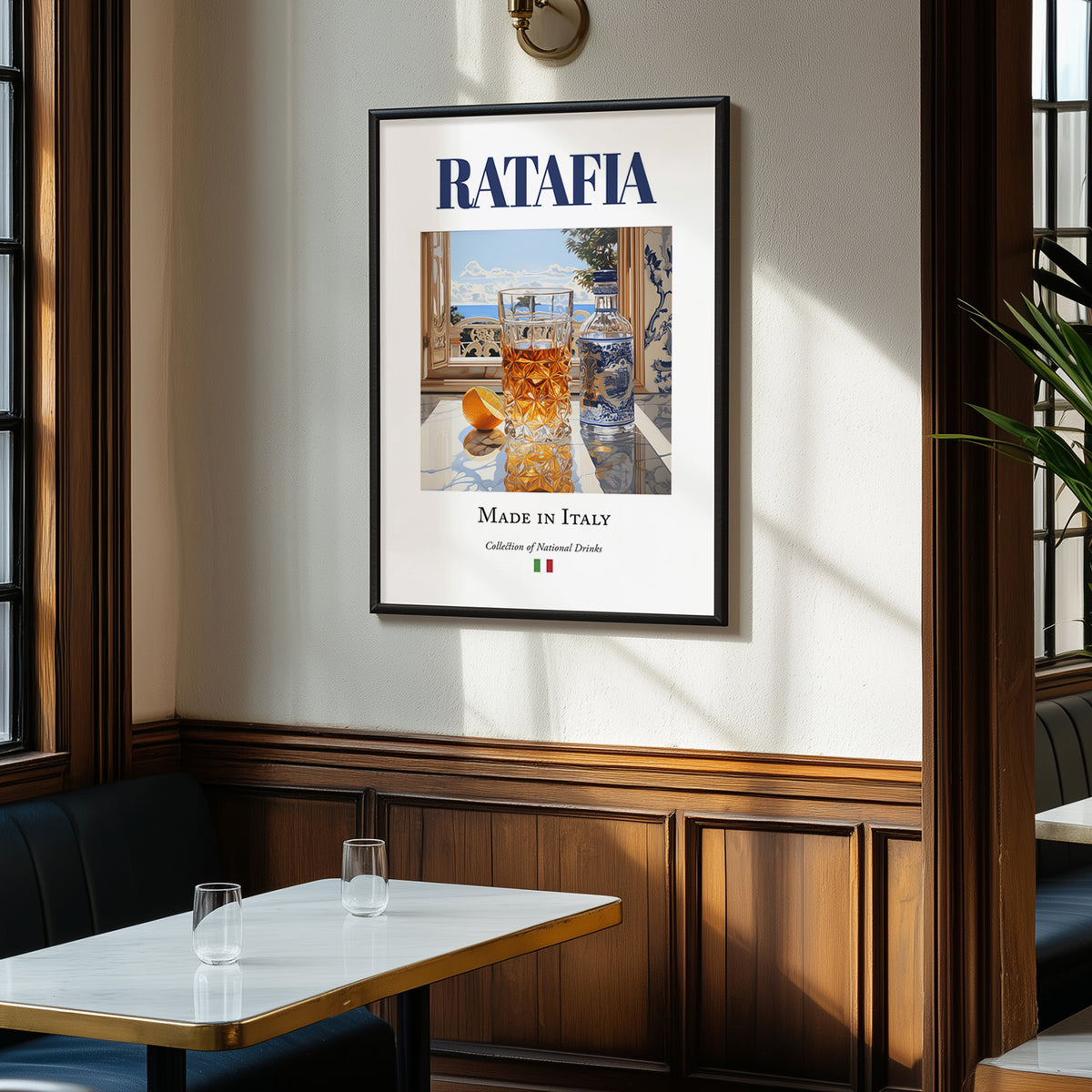 Ratafia – Italian Liqueur Drink, Sky Bar Wall Decor, clean layout with no caption