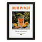 Rum Punch – Jamaican Cocktail Drink, Rooftop Terrace Wall Decor, in sleek black frame