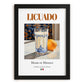 Licuado – Mexican Beverage Drink, Rooftop Terrace Poster, in sleek black frame