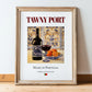 Tawny Port – Portuguese Dessert Wine, Wine Bar Wall Art, in wooden frame leaning on the floor