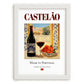Castelão – Portuguese Red Wine, Wine Bar Poster, placed in minimal white frame