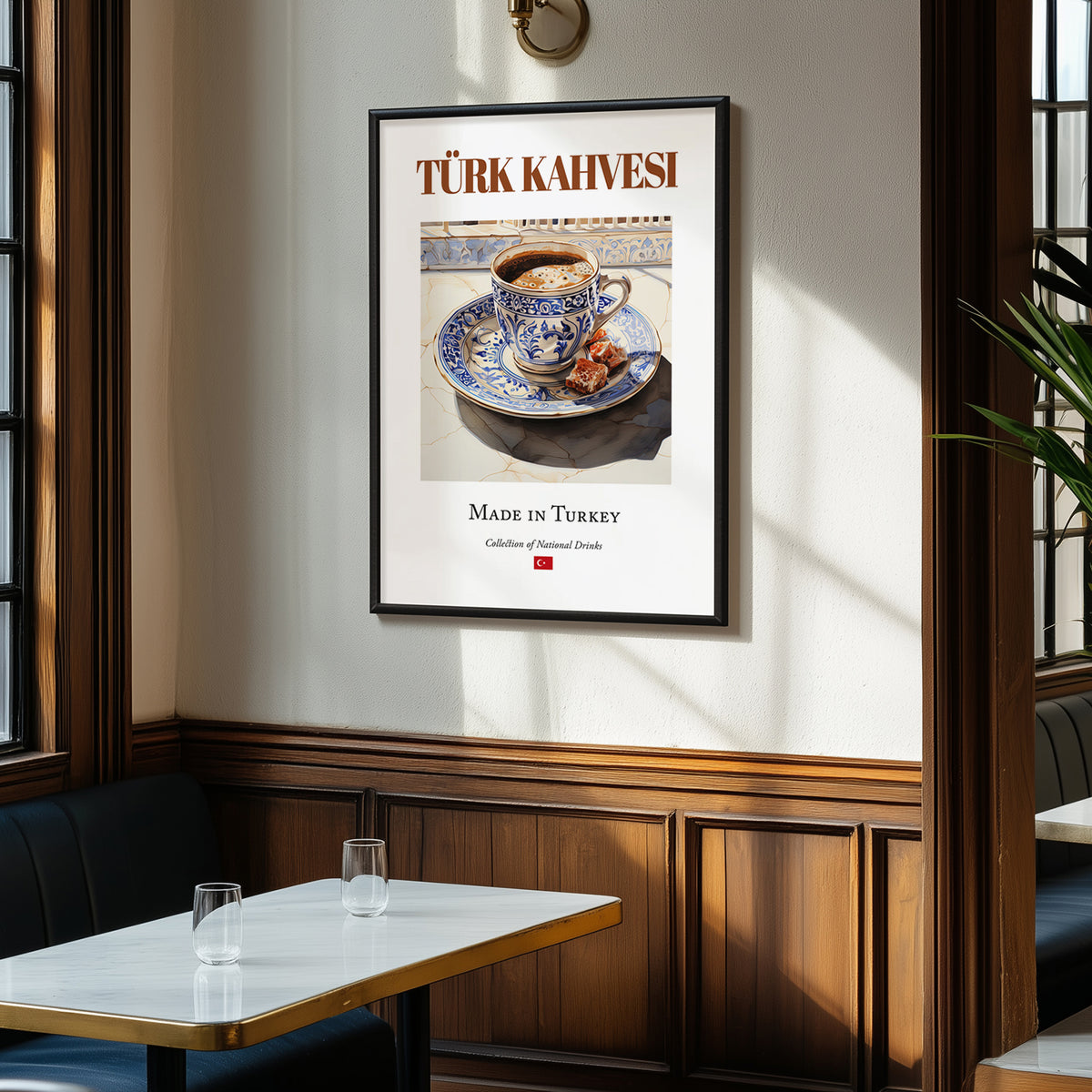 Türk Kahvesi (Turkish Coffee) – Turkish Coffee, Street Café Wall Art, clean layout with no caption
