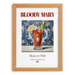 Bloody Mary – American Cocktail Drink, Beach Bar Illustration, set in oak frame