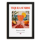 Tequila Sunrise – American Cocktail Drink, Rooftop Terrace Poster, in sleek black frame