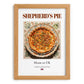 Shepherd's Pie – English Dish, Brasserie Illustration, set in oak frame