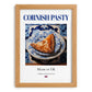 Cornish Pasty – English Snack Dish, Food Bar Print, set in oak frame