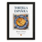 Tortilla Española (Spanish Omelette) – Spanish Dish, Bistro Illustration, in sleek black frame