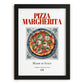 Pizza Margherita – Italian Pizza, Trattoria Wall Art, in sleek black frame