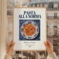Pasta alla Norma – Italian Pasta, Osteria Wall Art, styled in a charming Paris street view