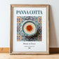 Panna Cotta – Italian Dessert Dish, Brasserie Poster, in wooden frame leaning on the floor