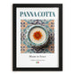 Panna Cotta – Italian Dessert Dish, Brasserie Poster, in sleek black frame