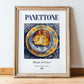 Panettone – Italian Dessert Dish, Fine Dining Restaurant Painting, in wooden frame leaning on the floor