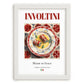 Involtini – Italian Meat Dish, Brasserie Poster, placed in minimal white frame