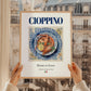 Cioppino – Italian Soup Dish, Restaurant Poster, styled in a charming Paris street view
