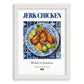 Jerk Chicken – Jamaican Meat Dish, Tavern Still Life, placed in minimal white frame