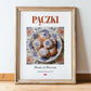 Pączki – Polish Dessert Dish, Café Poster, in wooden frame leaning on the floor