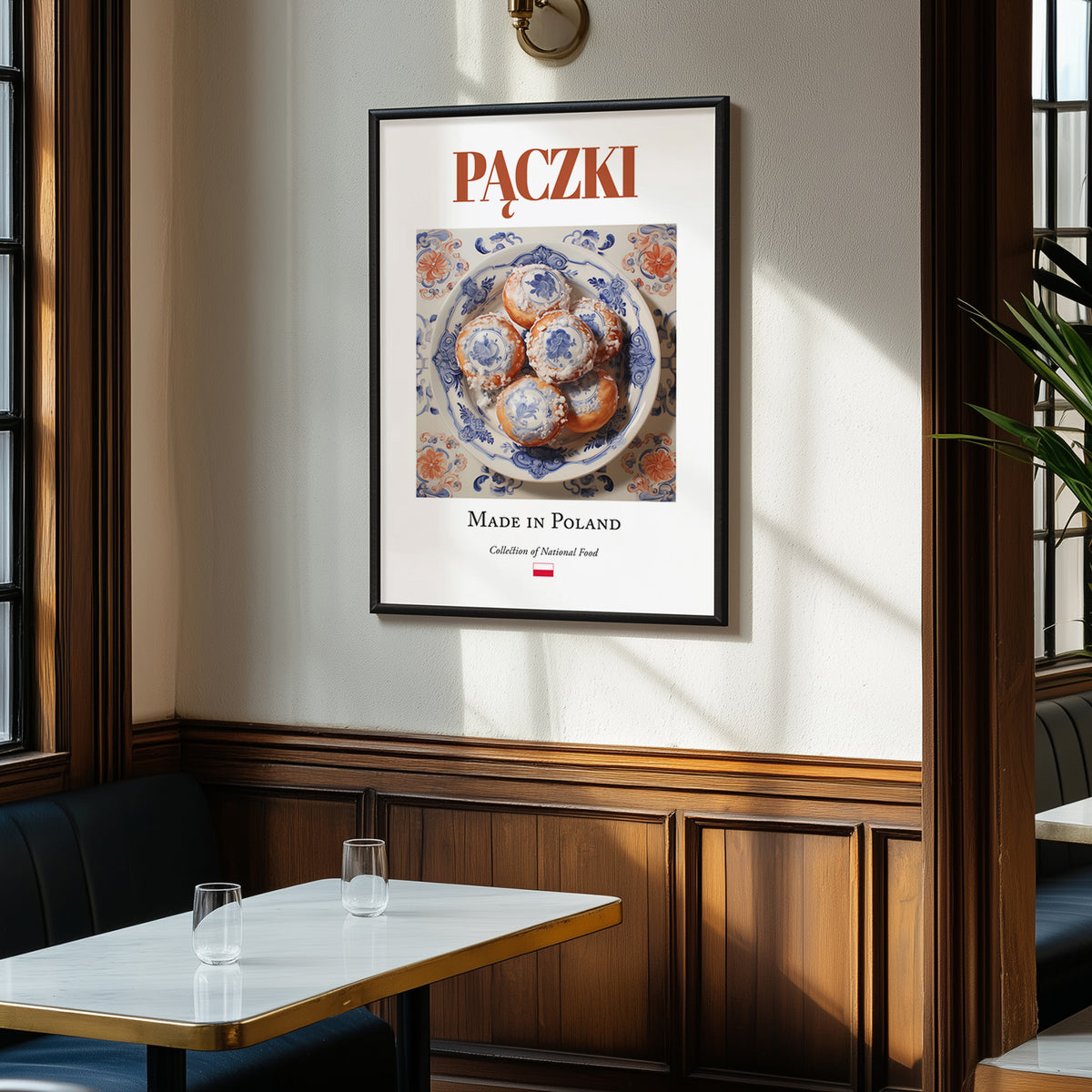 Pączki – Polish Dessert Dish, Café Poster, clean layout with no caption