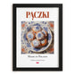 Pączki – Polish Dessert Dish, Café Poster, in sleek black frame