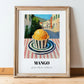 Gelato Mango – Italian Street Café Scene, Gelato Wall Art, in wooden frame leaning on the floor
