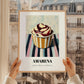 Amarena – on Striped Tablecloth, Gelato Print, styled in a charming Paris street view