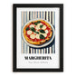 Margherita – on Striped Tablecloth, Gelato Illustration, in sleek black frame