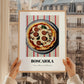 Boscaiola – on Striped Tablecloth, Pizza Wall Decor, styled in a charming Paris street view