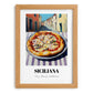 Pizza Siciliana – Italian Street Café Scene, Pizza Painting, set in oak frame