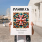 Innsbruck, Austria – Travel Print, no-text version framed in wood