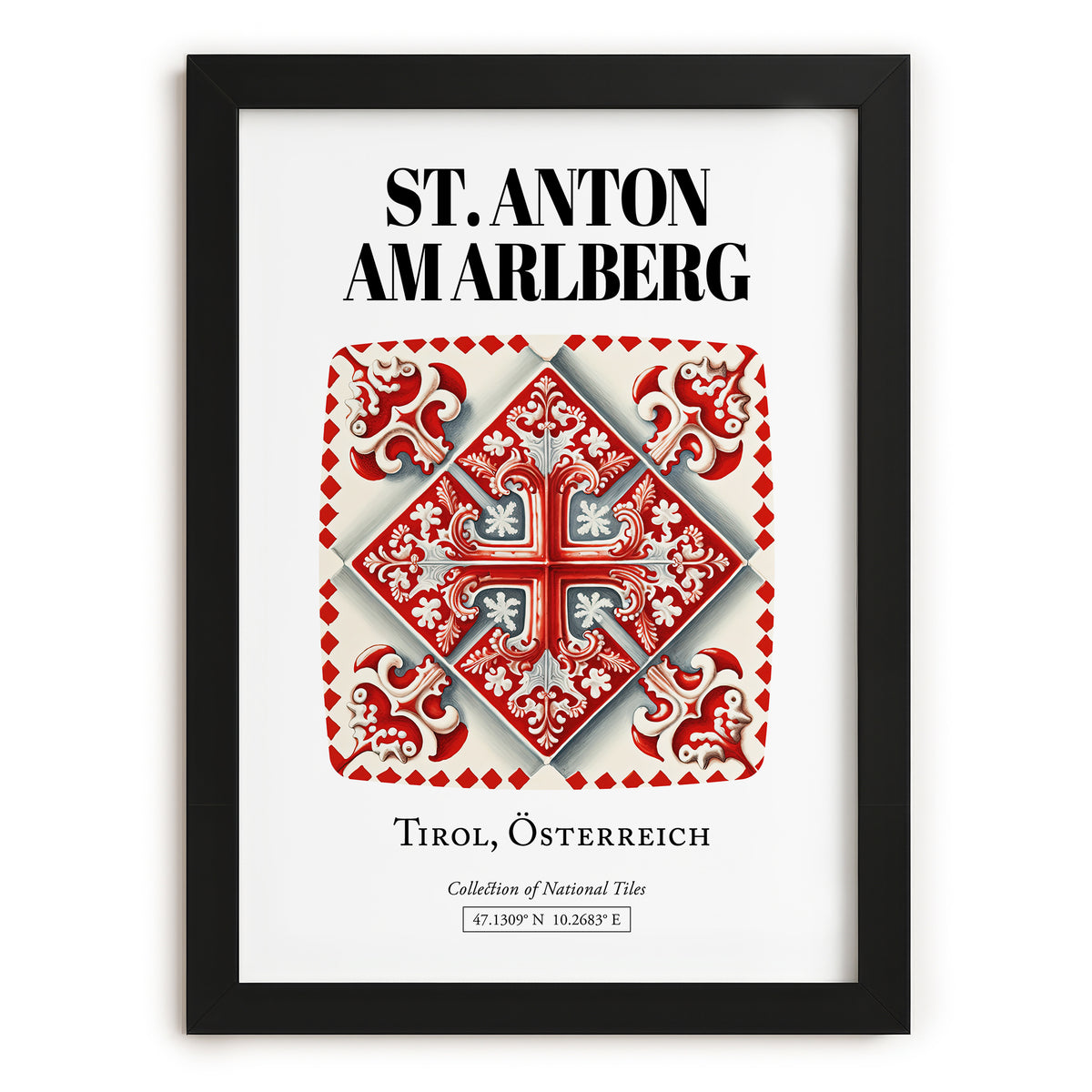 St. Anton Am Arlberg, Austria – Travel Print, in sleek black frame