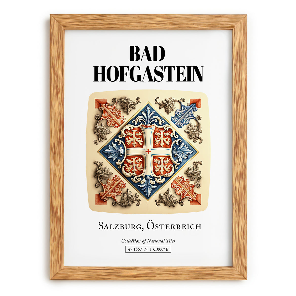 Bad Hofgastein, Austria – Travel Poster, set in oak frame