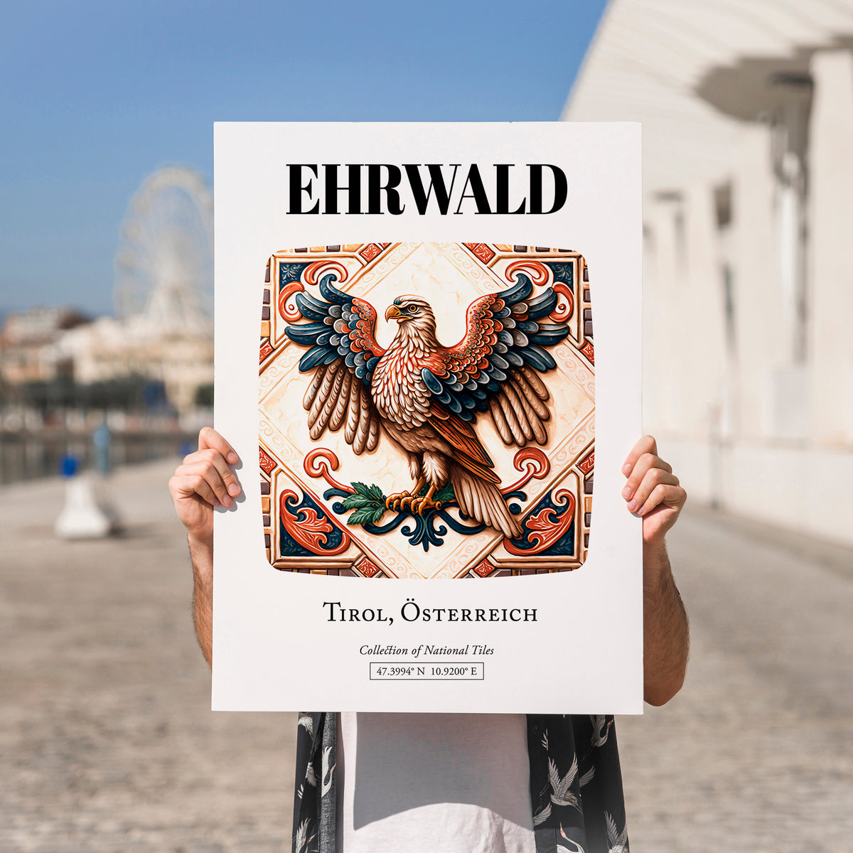 Ehrwald, Austria – Travel Print, no-text version framed in wood