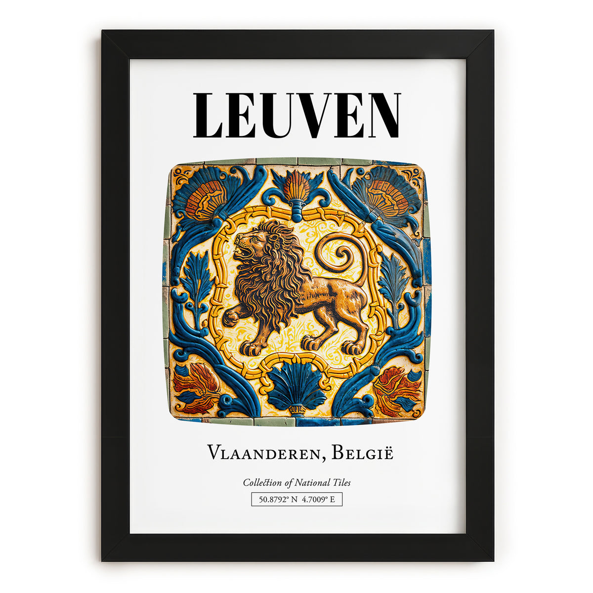 Leuven, Belgium – Travel Wall Art, in sleek black frame
