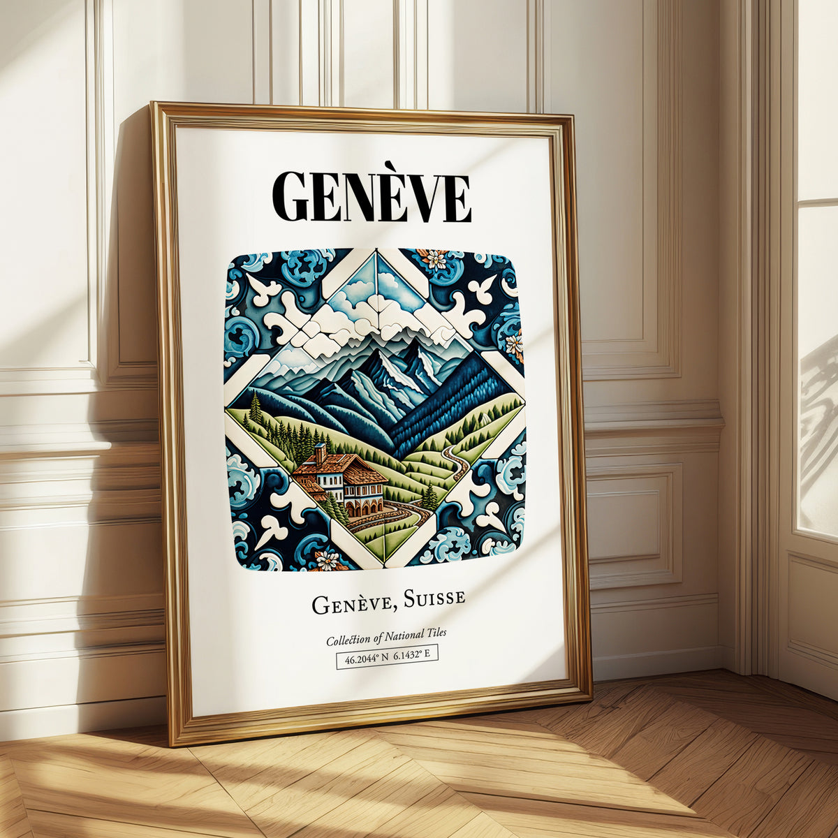 Genève, Switzerland – Vintage Travel Poster, styled in a charming Paris street view
