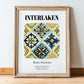 Interlaken, Switzerland – Travel Destination Art, in wooden frame leaning on the floor