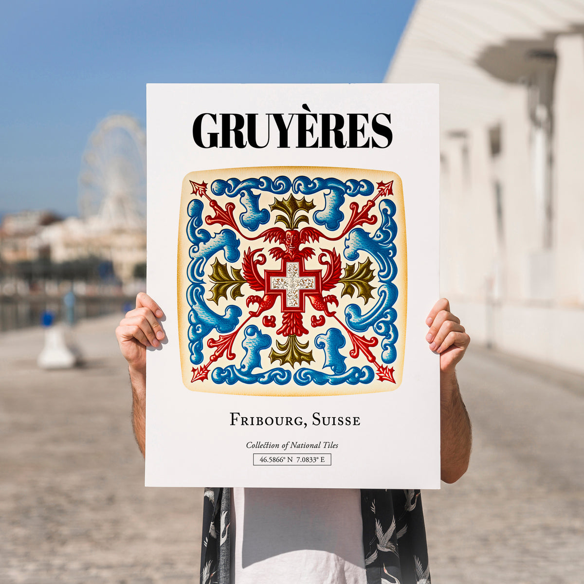 Gruyères, Switzerland – Travel Print, no-text version framed in wood