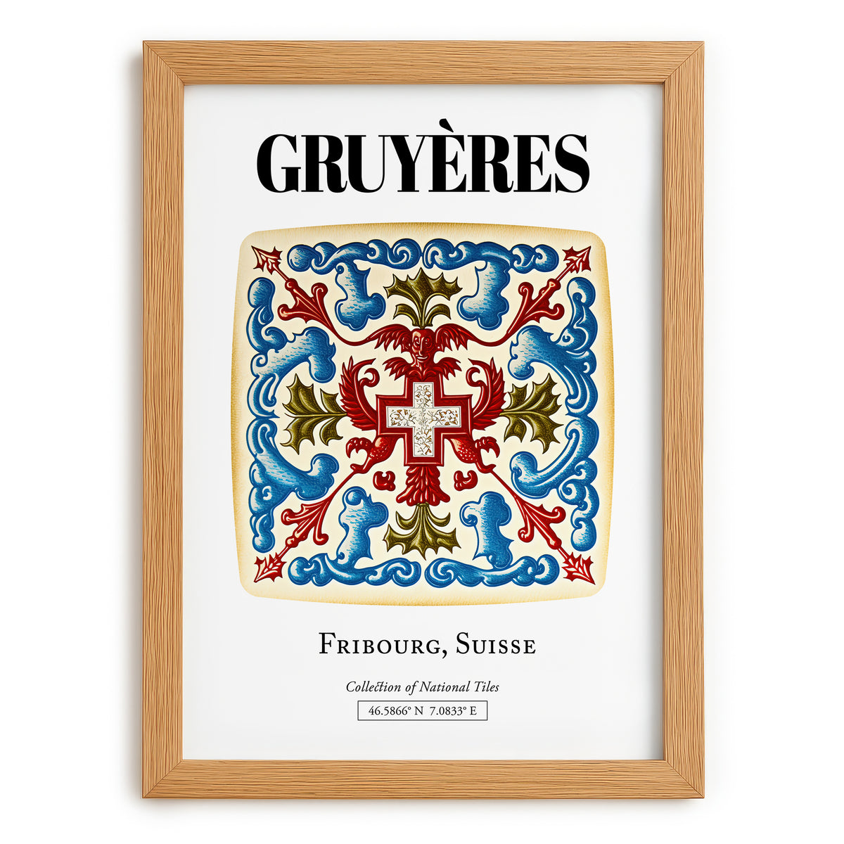 Gruyères, Switzerland – Travel Print, set in oak frame