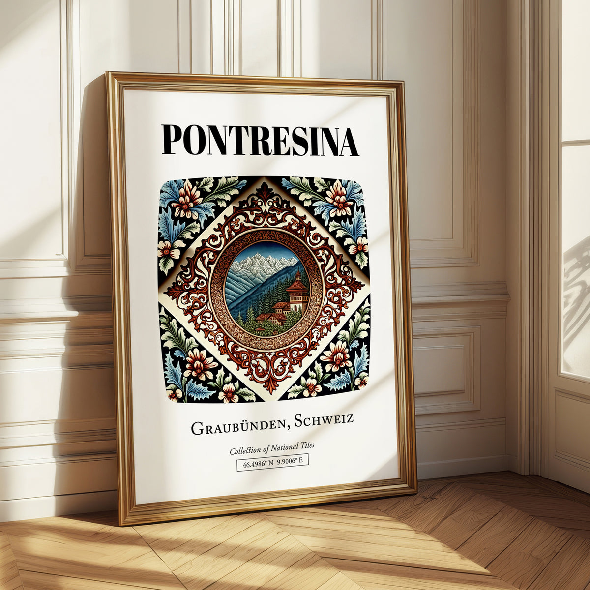 Pontresina, Switzerland – Travel Poster, styled in a charming Paris street view