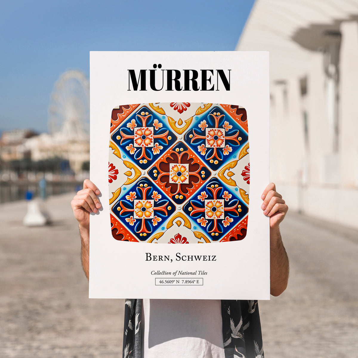 Mürren, Switzerland – Travel Print, no-text version framed in wood