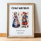 Český Krumlov, Czech Republic – Global Cities Wall Print, in wooden frame leaning on the floor