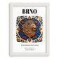 Brno, Czech Republic – Country Culture Poster, placed in minimal white frame