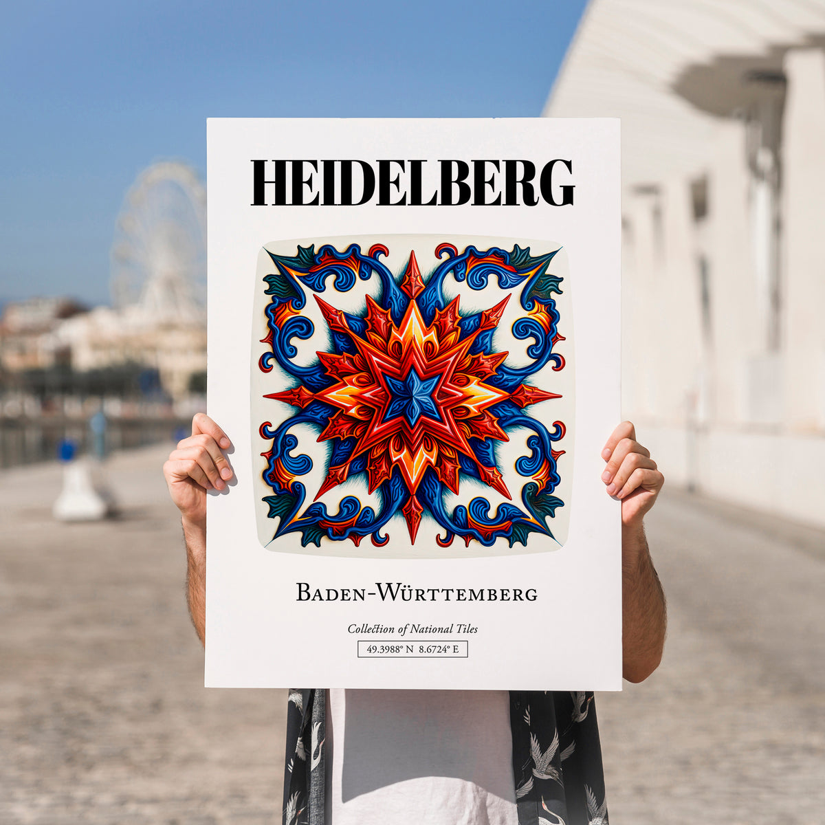 Heidelberg, Germany – Travel Poster, no-text version framed in wood