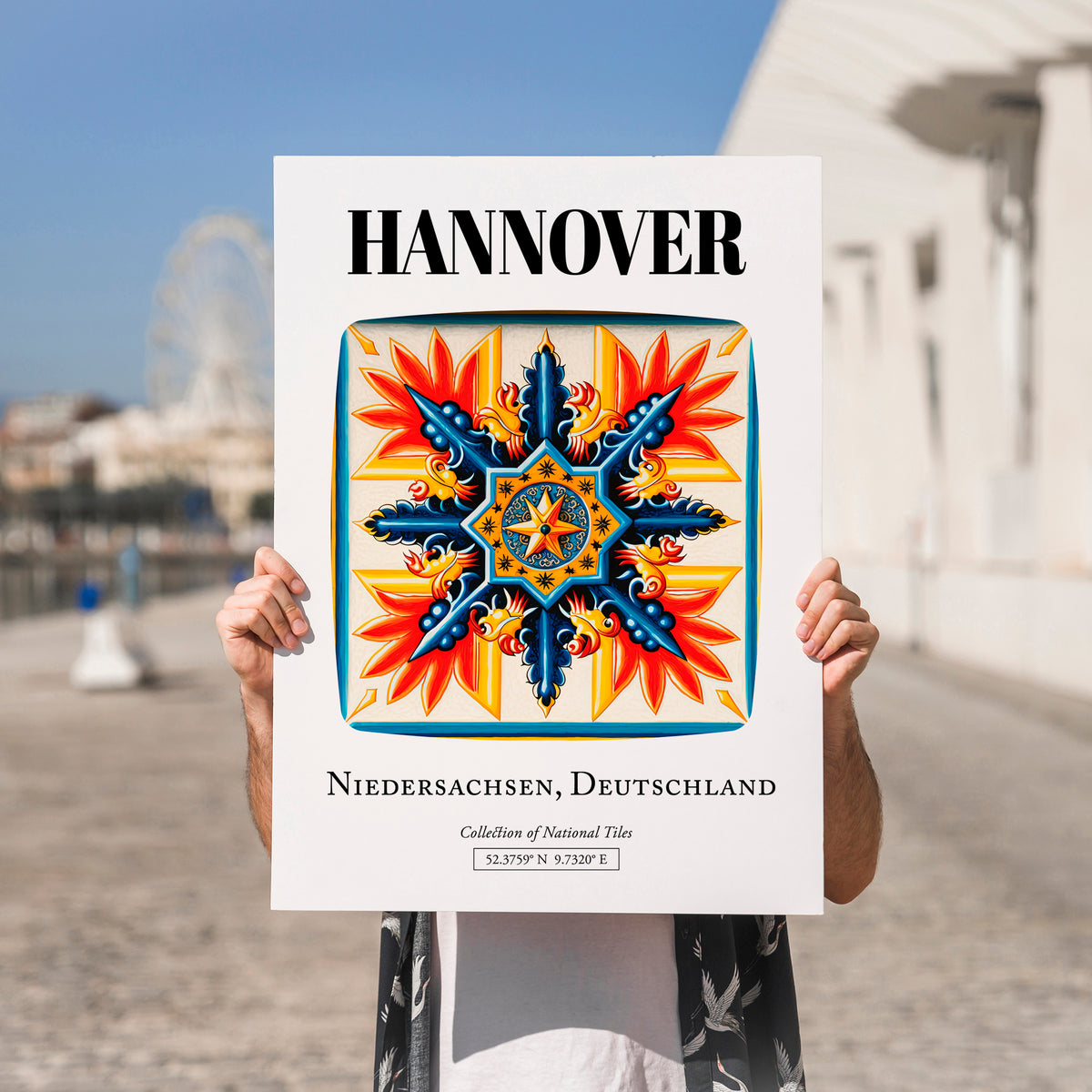 Hannover, Germany – Away From Home Poster, no-text version framed in wood