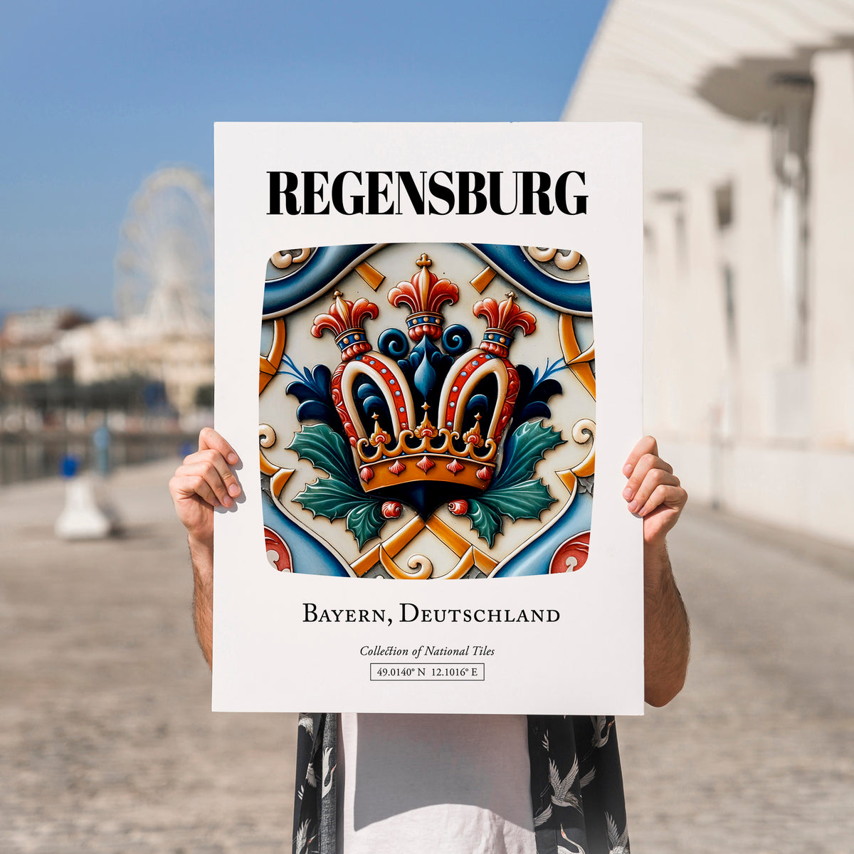 Regensburg, Germany – Travel Wall Art, no-text version framed in wood