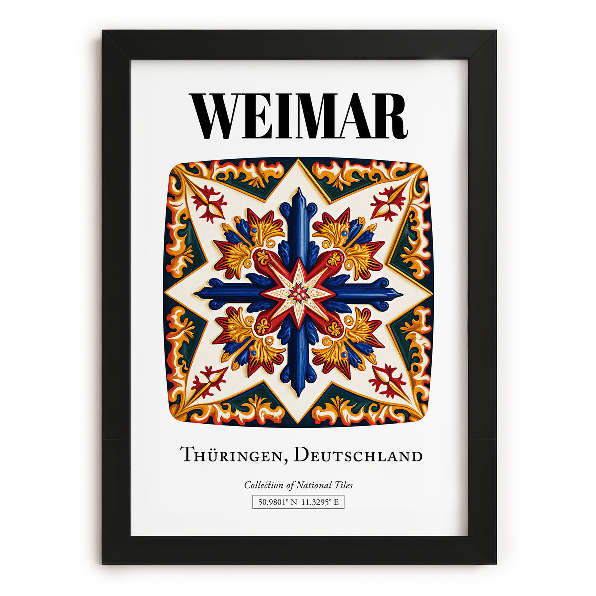 Weimar, Germany – Travel Print, in sleek black frame