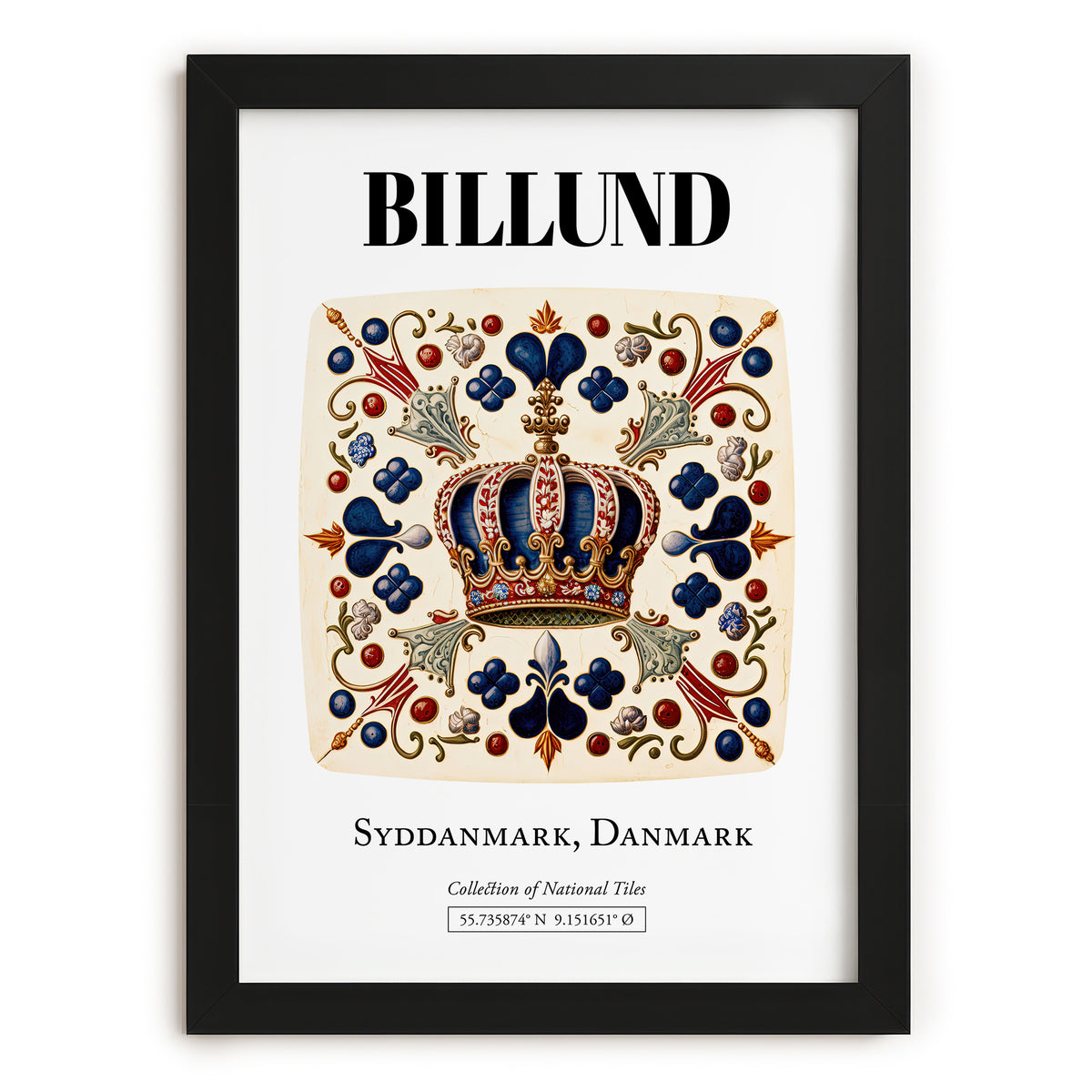 Billund, Denmark – Travel Destination Art, in sleek black frame